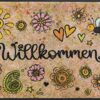 wash+dry Door Mat with German Text Bring Glück herein (Bring Glück herein) 50 x 7