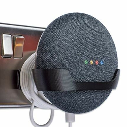 Power Plug Wall Mount Bracket for Google Home Mini - Full, Black