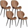 dining chair Kitchen Dining Room Furniture Chairs Dining Chairs Set Of 4 Kitchen Counter Chairs Leather Backrest Non-Slip Feet Apply to Leisure L