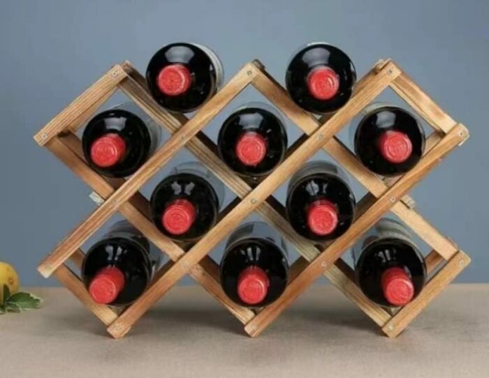 LoongZDD Freestanding Stackable Wine Rack Organizer for Countertop and Cabinets with Foldable Design and Scratch-Resistant Protector