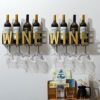 Wine rack Wine Rack Wall-mounted Wine Rack Wrought Iron Goblet Holder Creative Wine Rack Cup Holder 6 Bottles Of Red Wine Can Be Placed 6 Red Win