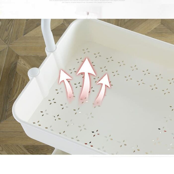 ZCMEB Mobile Kitchen Shelf Trolley Household Storage Shelf with Wheeled Trolley (Color : Wit, Size : 87 * 42 * 35cm)