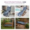 widesmile Sun Lounger Cushion Thick Garden Recliner Chair Cushion Garden Chair Cushion Relaxer Chair Replacement for Outdoor Patio Beach with Str