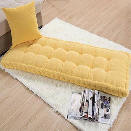 ASDF Garden Furniture Pad, Outdoor/indoor Water Thicken 2 Seater Bench And Patio Furniture Pad Cushion 55x165cm yellow-4