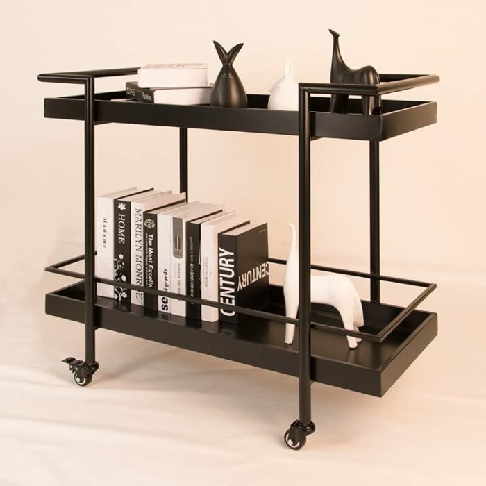 MJWDP European Style Mobile Food Cart Shelf Home Kitchen Tea Cart Drink Cart Fruit Cart (Color : A, Size : 80 * 40 * 75cm)