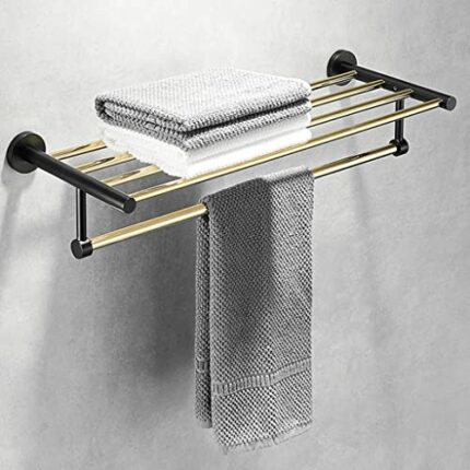 HIGOH Towel Rack Bathroom Accessories Bathroom Shelf, Towel Rack, Towel Holder, Towel Hanger, Brass Bath Hardware Bathroom Hardware