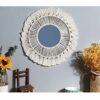 Vixzero 1 Piece Hanging Wall Mirror Bohemian Wall Tapestry Living Room Bedroom Wall Hanging Hallway Decorative Mirror