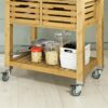 DINGZZ Kitchen Serving Storage Trolley Cart with Stainless Steel Worktop Solid and Practical Trolley