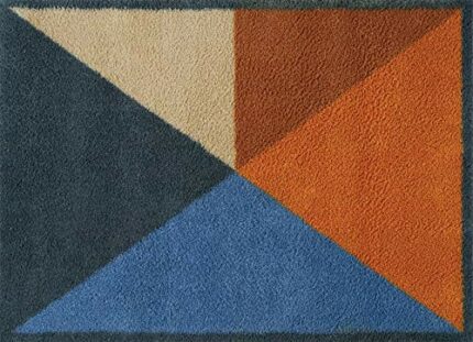 Block Triangles Turtle Mat - Highly absorbent Indoor barrier mat with Multi-Grip backing 60x85cm