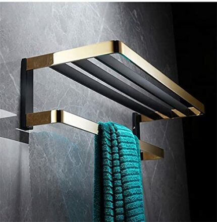 HIGOH Towel Racks, Bathroom Towel Rack Wall Mounted Towel Holder,Copper Bath Hardware Bathroom Accessories Solid Brass Towel Holder,Towel Rack