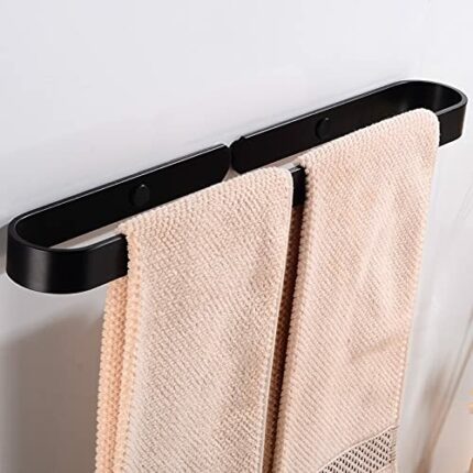 HIGOH Towel Rack Towel Bar Towel Bar Holder,Towel Rail Holder,Wall Mounted Bathroom Towel Rack Hanging Holder,Aluminum Slipper Rack Bath Accessor