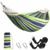 Anyoo Garden Cotton Hammock with 40CM Curved Wooden bar Portable Comfortable Hammock with Compact Travel Bag,Perfect for Indoor/Outdoor Patio Yar
