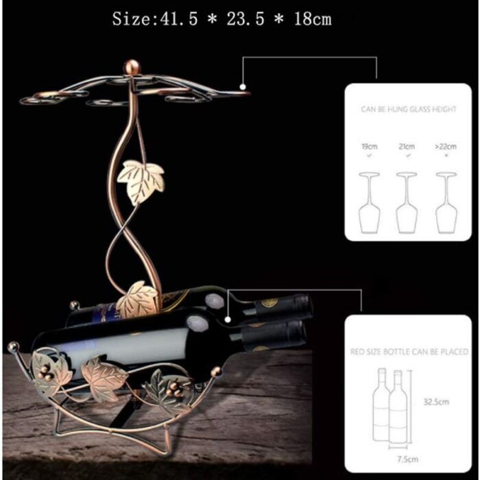 maozi Maple Leaf Wine Rack Wine Holder Stand Hanging Drinking Stemware Rack Shelf Wine BottleCup Display Holder Home