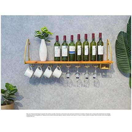 Stylish Simplicity Industrial Metal Wall-Mounted Wine Glass Holder Vintage Wrought Iron Solid Wood Stylish Simplicity Home High Glass Holder Brac
