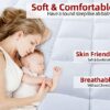 SUFUEE Mattress Topper Small Double 5cm Thick White, Quilted Microfibre Soft, Hypoallergenic with 4 Elasticized Corner Straps - Size SMALL Double