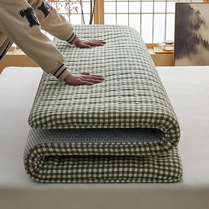 UE-MAOLU Full Size Tatami Floor Mattress,Jacquard Washed Cotton Japanese Futon Mattress,Student Mattress Topper,Folding Tatami Queen (Color : B,