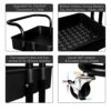 Bemece 3 Tier Rolling Trolley, Movable Metal Utility Cart on Wheels with Handle, Multifunctional Storage Organiser for Kitchen Bathroom Laundry a
