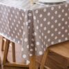 Vinylla Polka Dot Taupe Easy Wipe Clean PVC Tablecloth