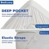 BedLuxury Mattress Topper Memory Foam: 4 Inch Queen Size Gel Colling Mattress Pad Cover with 18'' Deep Pocket for Back Pain Bed Topper with Grey