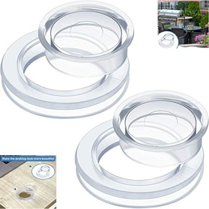 Shiwaki 3 Sets 2 Inch Patio Table Umbrella Hole Ring and Cap Set, Standard Size Umbrella Thicker Hole Ring Plug and Cap Set Table Umbrella Hole R
