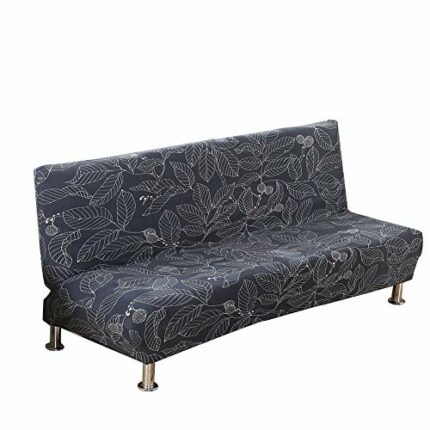 Armless Sofa Bed Cover Vintage Floral Printing Couch Sofa Slipcover Polyester Stretch Futon Cover 3 Seater Couch Sofa Cover fits Folding Sofa Bed