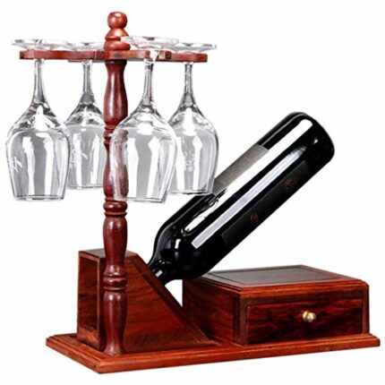 MGWYE Mahogany Creative Chinese Wine Rack African Red Sandalwood Hanging Goblet Rack Wine Glass Rack Wine Rack Cabinet Decoration