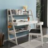 ZCMEB Furniture Sets Solid Wood Tables And Chairs Sets Study Tables And Bookshelves Furniture Sets Student Study Table Sets (Color : Argento, Siz