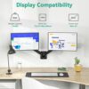 WALI Dual LCD Monitor Fully Adjustable Gas Spring Wall Mount Fit 2 Screens VESA up to 32 inch, 19.8 lbs. Weight Capacity per Arm (GSWM002), Black