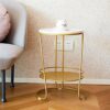 SMLJLQ Bedside Table Small Simple Bedroom Bedside Rack Nordic Marble Side Table Small Coffee Table Bedside Table Ins