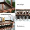 Wine racks - Industrial Vintage Bar Floating Shelf【Black】, Under Shelve Hanging Rack, Retro Iron Upside Down Stemware Wine Glass Holder, Cafe Tab