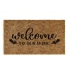 Barnyard Designs ‘Welcome to our Home’ Doormat, Indoor/Outdoor Non-Slip Rug, Front Door Welcome Mat for Outside Porch Entrance, Home Entryway Far