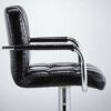 DINGZZ Hydraulic Bar Stool Dining Chairs with Backrest 360° Swivel Adjustable Height PU Upholstered Seat Assembled Pub Home