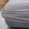 Breathable Lux Bed Sets Solid Color Brushed Mattress Topper, Bedroom Hotel Homestay Aloe Cotton Single Double Bed Sheet Grey 180x200cm
