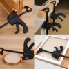WAIZHIUA 6Pcs Quick Grip Clamps 4 Inch F Wood Clamps Ratchet Bar Clamps One Hand Quick Release Clamp Tool Set for Manual Work, DIY Handmade Craft