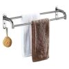towel stand Double towel holder wall mounted towel bar no drilling 304 stainless steel strip hook self adhesive for bathroom-2 Bar 50cm