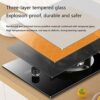 Wgwioo Gas Stoves, Tempered Glass Single Burners Stove, Kitchen Natural Gas/Liquefied Gas Stove Household, Kitchen Integrated Cooktops Cooker,nat