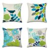 Artscope Set of 4 Decorative Cushion Covers 45x45cm, Tropical Plants Waterproof Throw Pillow Covers, Perfect to Outdoor Patio Garden Bench Living