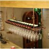 Ceiling Wine Rack Bar Decoration Display Stand Tall Glass Wine Rack Metal Iron Wine Glass Holder Retro Style Creative Wine Rack Adjustable Height