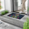 wash+dry Door Mat with Sparkle Family Design 50 x 75 cm Washable Inside and Outside