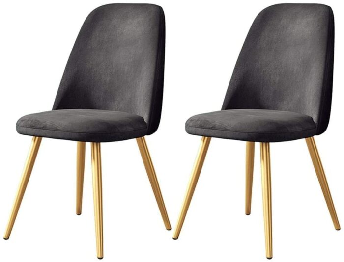 dining chair Business Dining Chairs Set Office Reception Chairs Kitchen Dining Chairs Velvet Cushion Wrought Iron Non-Slip Feet with Sturdy Livin