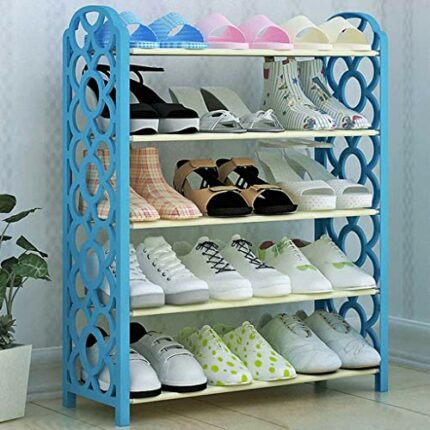 DINGZZ 5 Tiers Small Shoes Rack Board Shoe Tower Free Standing Shoes Storage Organizer Waterproof Shoe Shelf Sturdy Shoe Holder Closet Special (C