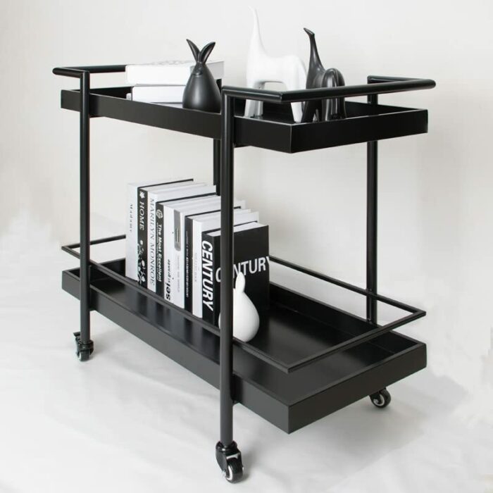 MJWDP European Style Mobile Food Cart Shelf Home Kitchen Tea Cart Drink Cart Fruit Cart (Color : A, Size : 80 * 40 * 75cm)