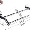 Bathroom Wall Rack, Stainless Steel Towel Rack, No Punch, Bathroom Double Towel Bar, Kitchen Bathroom Rack/32Cm