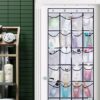 AOODA 28 Large Mesh Pockets Over The Door Shoe Rack, Hanging Shoe Organizer for Closet Hanging Shoe Rack Holder Hanger, White