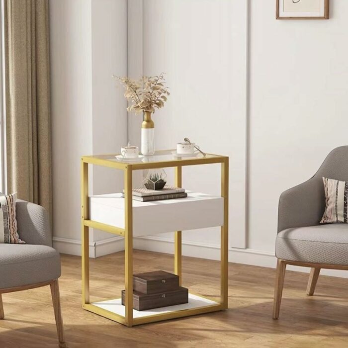 FRDTSG Bedside Cabinet Small Storage Shelf Bedroom Bedside Table Storage Lockers Household