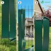 VOUNOT PVC Privacy Strips Garden Privacy Fence Screen 75m x 4.7cm Double Rod Mats with 150 Clips for Deck, Patio, Balcony, Green
