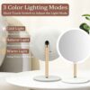 ANGNYA Makeup Mirror with Light, Rechargeable Vanity Mirror with 3 Color Adjustable Lights / 10x Magnifying Mirror