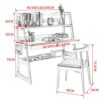 ZCMEB Furniture Sets Solid Wood Tables And Chairs Sets Study Tables And Bookshelves Furniture Sets Student Study Table Sets (Color : Argento, Siz