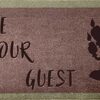 Be Our Guest Nylon Light Grey Brown Green Cream Novelty Disney Door Mat (Light Grey, 70x40cm)