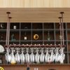 Wine Rack Ceiling Wine Racks Hanging Goblets Holder, Under Stemware Cabinet Bottles Storage Shelf for Home Kitchen Bar Hotel, Adjustable Height S